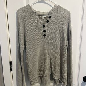 American Eagle Outfitters Gray V-Neck Sweater